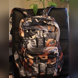 Trendy Satin Feather Art Backpack